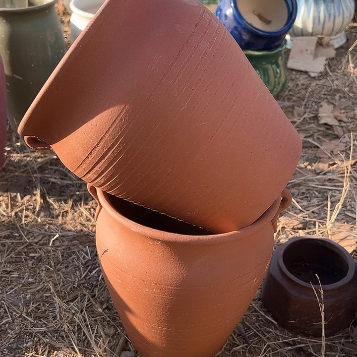 紫砂花盆高度21口19