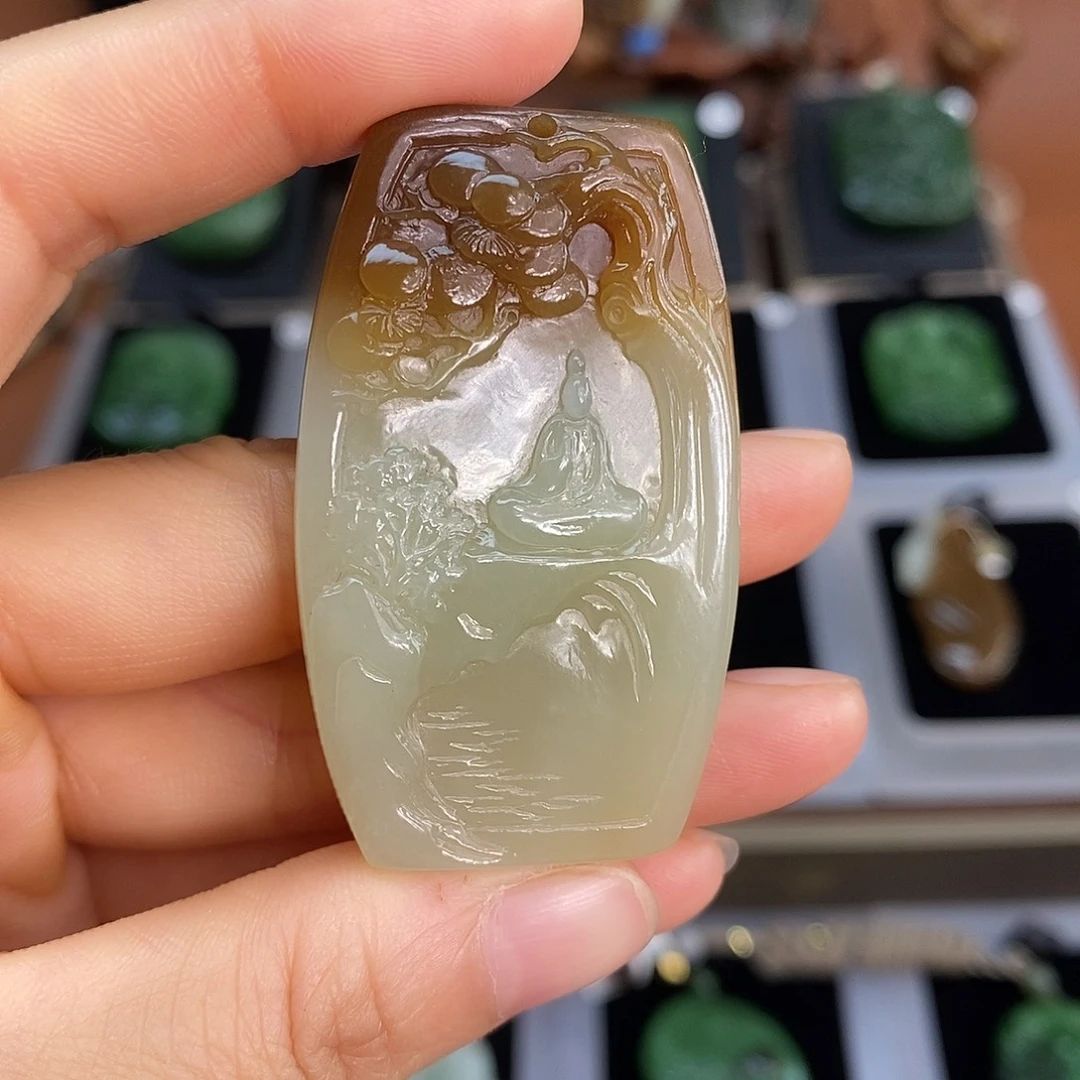 和田玉未镶嵌吊坠(不含链)