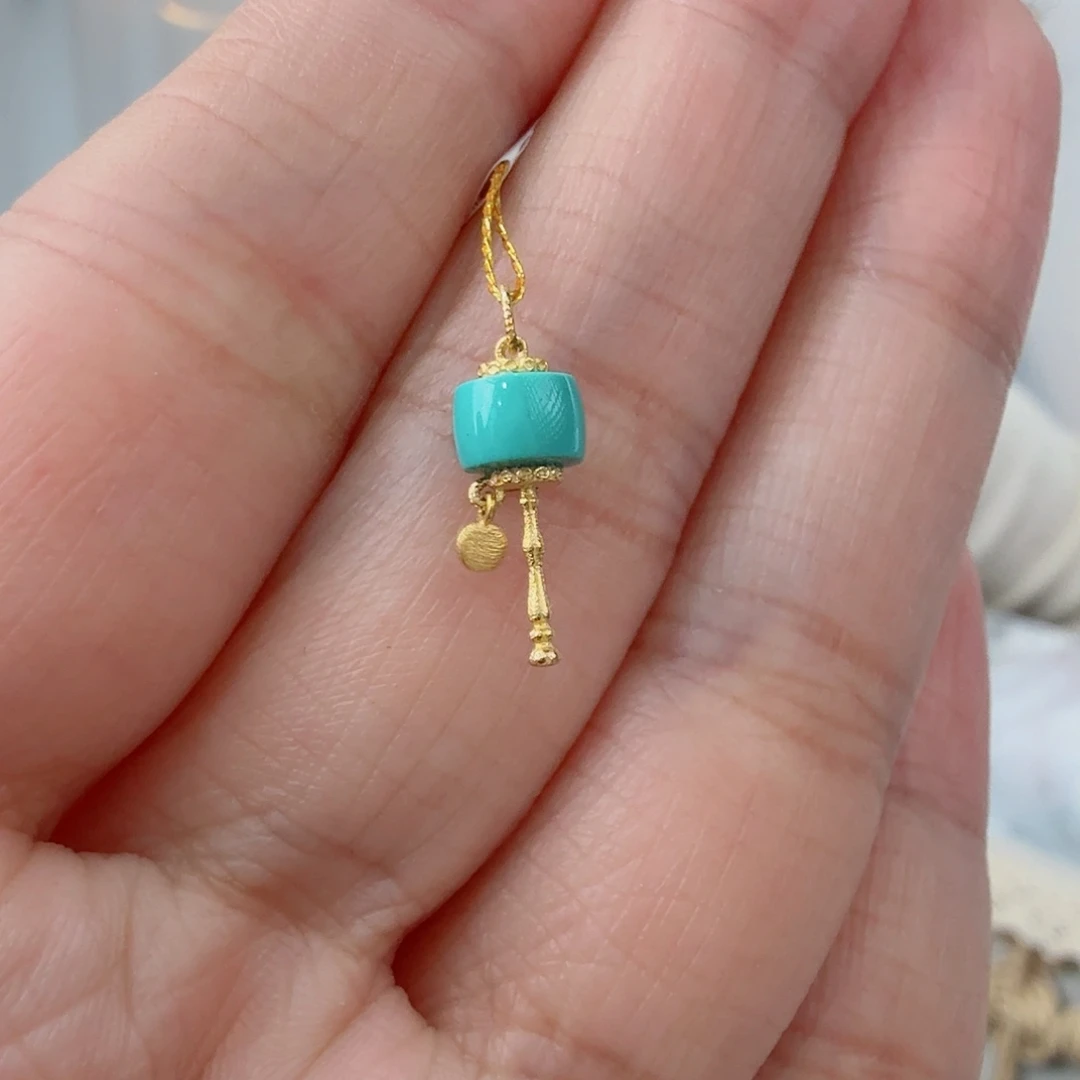 绿松石18K金镶嵌珠宝奇石