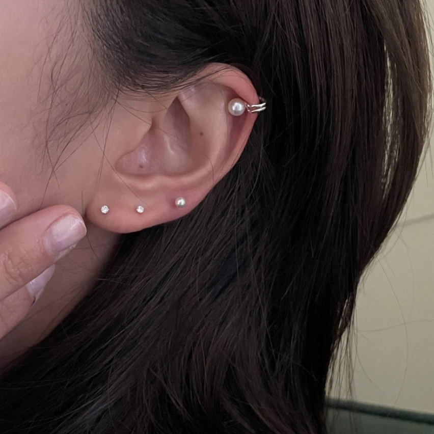 韩国通体s925纯银耳环耳钉项链