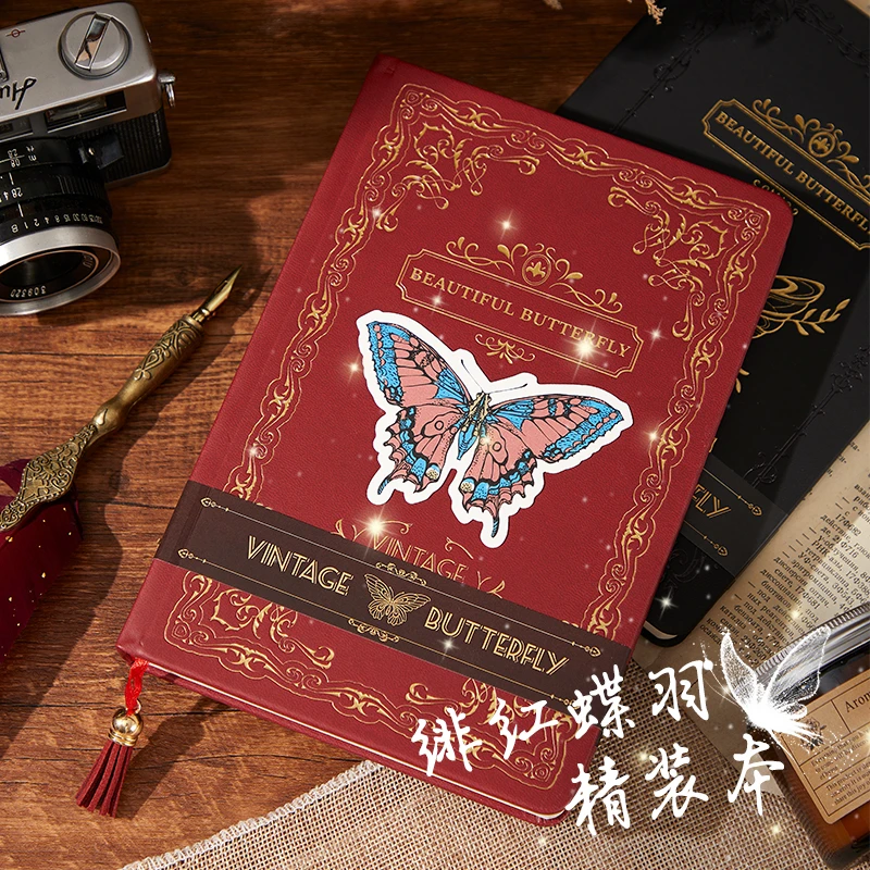 【复古蝴蝶手账本】全新精装双版工艺加厚纸张内页尼泊尔笔记本风格