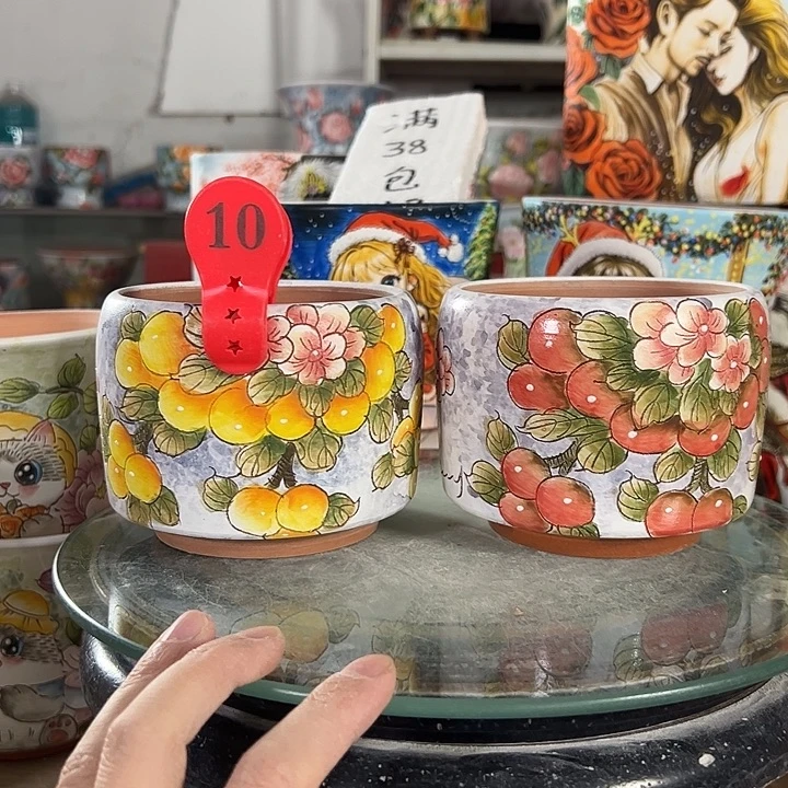 景德镇手绘花盆性价比超高的直播间
