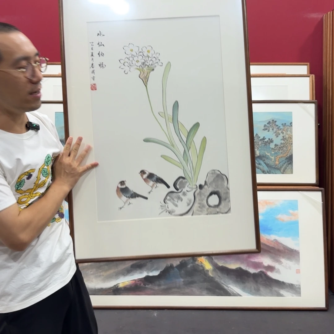 国画带框绘画90/60尺寸