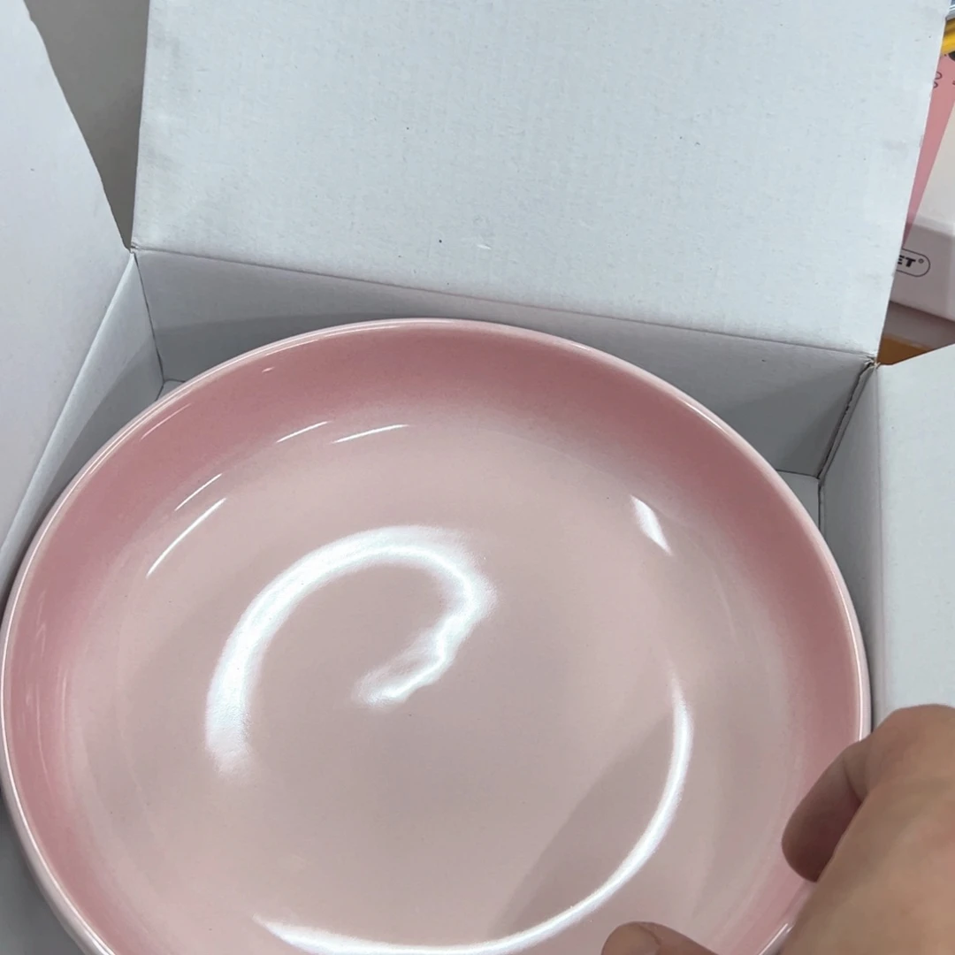 老姊妹家瓷器好漂亮轻虹粉色盘