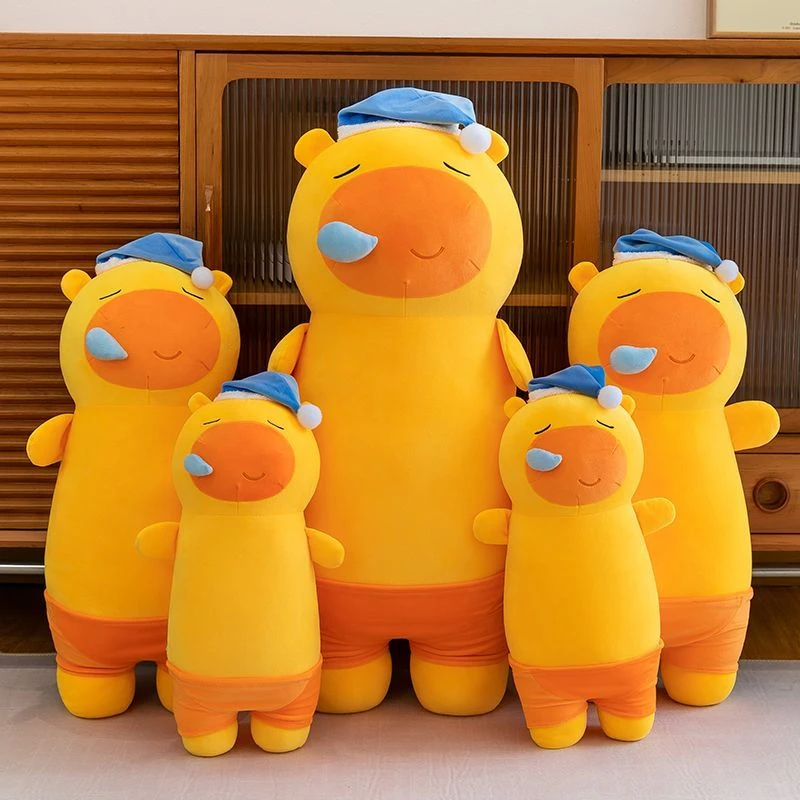 新款打呼水豚噜噜抱枕公仔布娃娃睡觉可爱毛绒玩具玩偶生日礼物