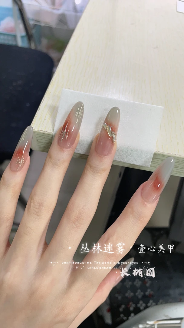 丛林迷雾-壹心纯手工穿戴甲 美甲贴片可拆卸假指甲10片装