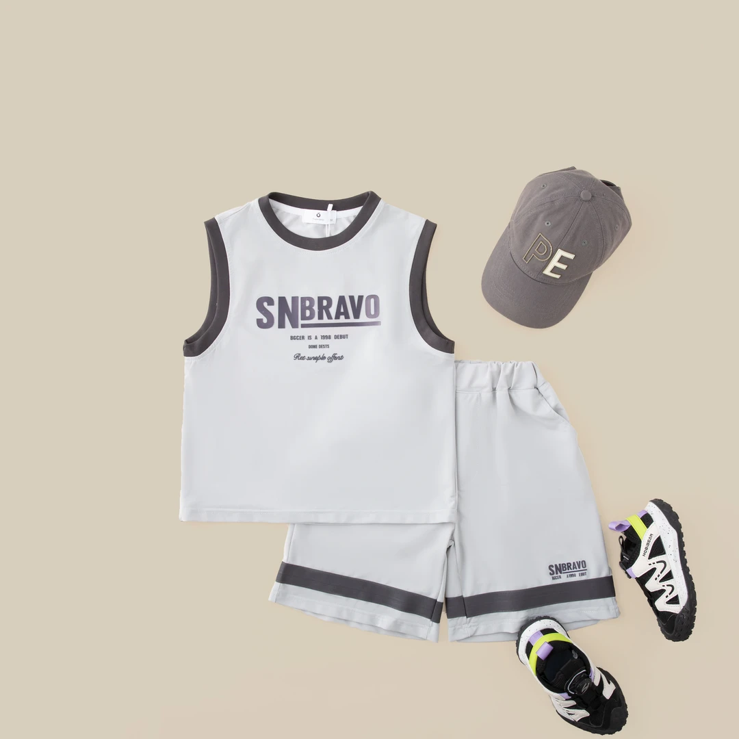 儿童夏款背心套装2025新款男童潮流运动两件套BX61070华子童装