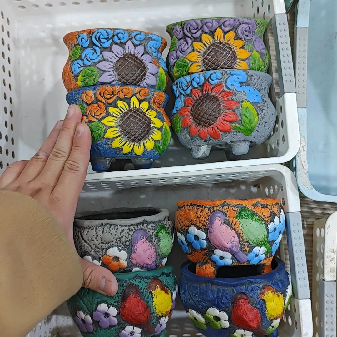 红陶吸水透气的白陶花盆凑满12发货