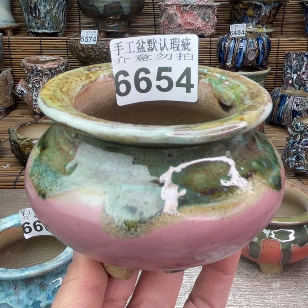 手工花盆默认瑕疵完美者勿拍