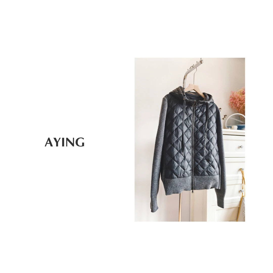 AYING 女士 BC系列羊毛羊绒混纺鹅绒针织外套