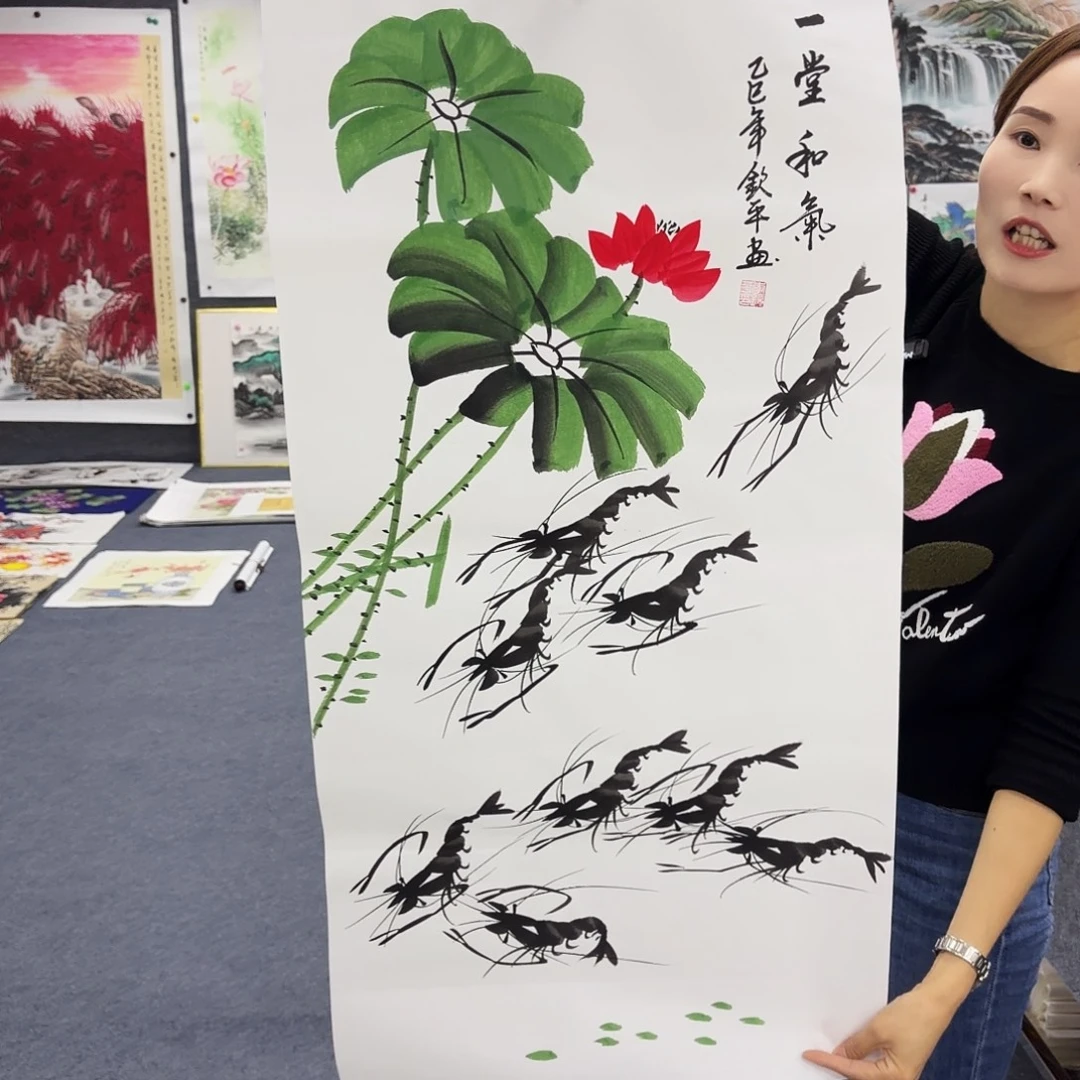 国画作品小姐姐放漏中