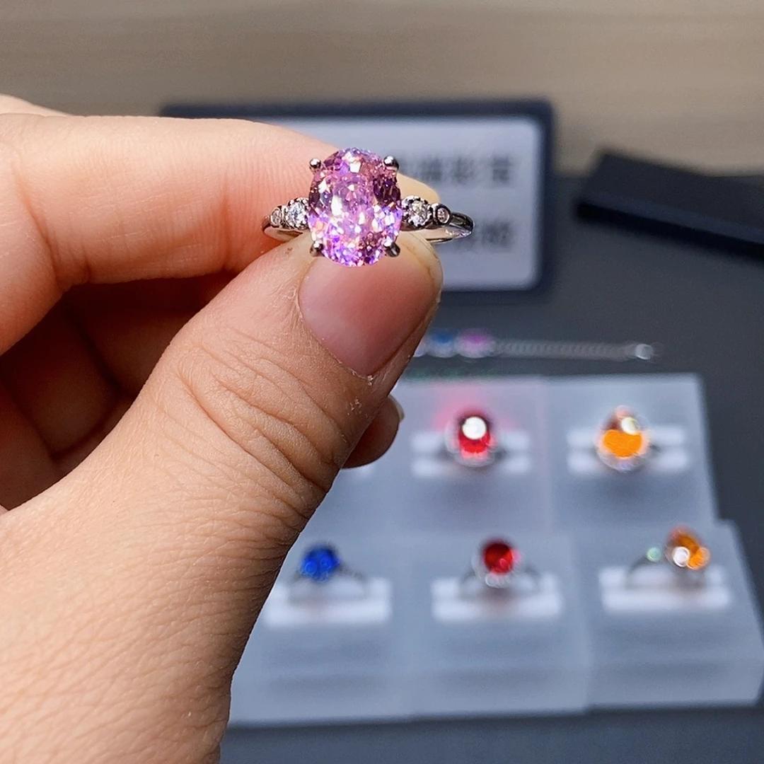 碧玺银S925镶嵌戒指