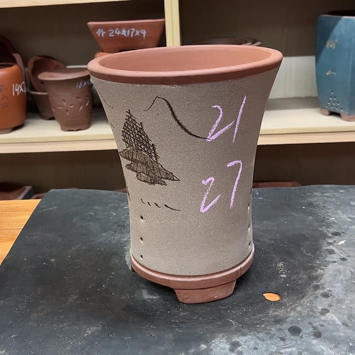 紫砂花盆，透气花盆
