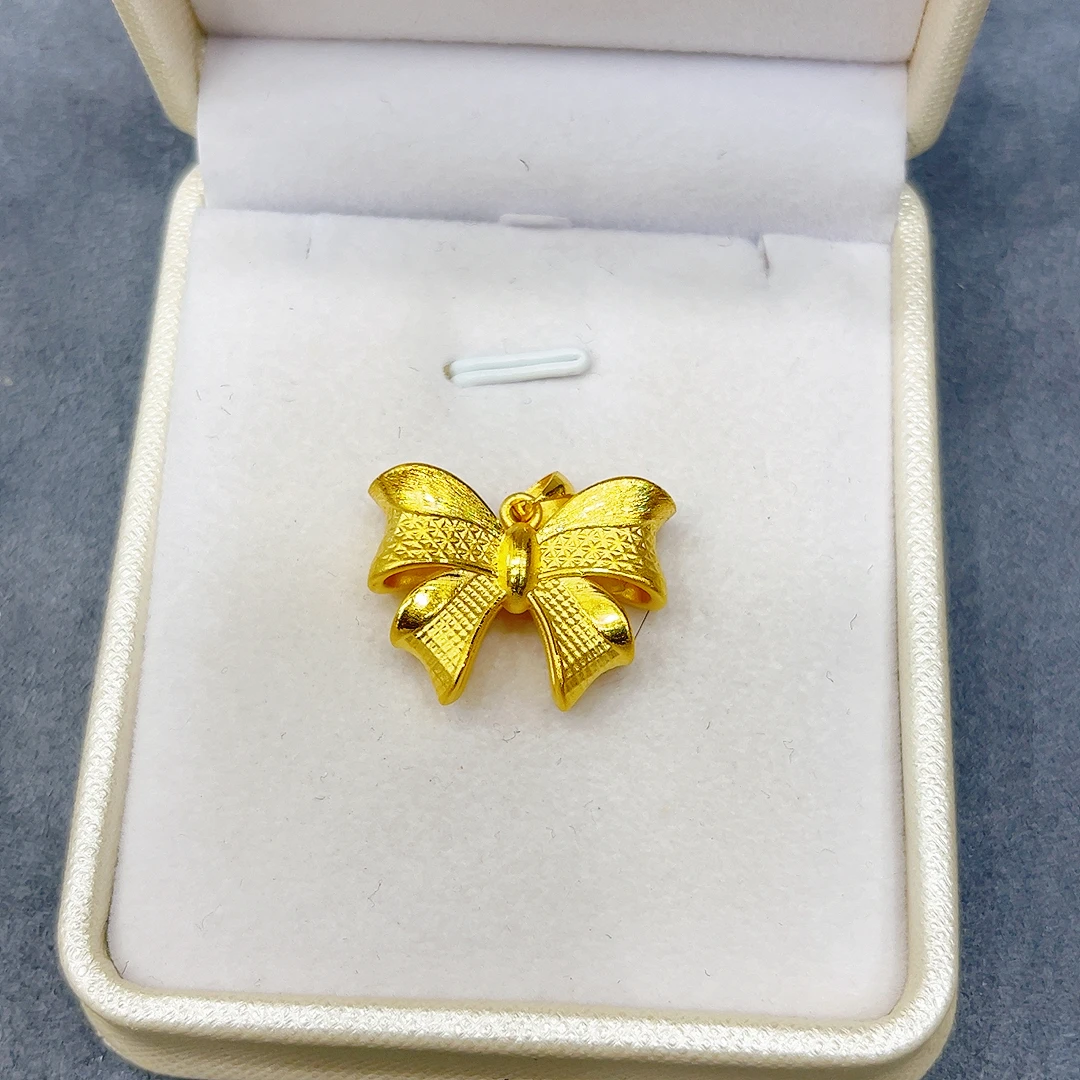 足金999蝴蝶结吊坠