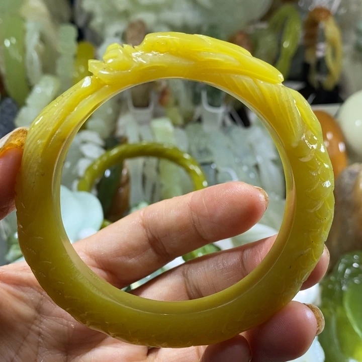 岫玉未镶嵌岫玉手镯56