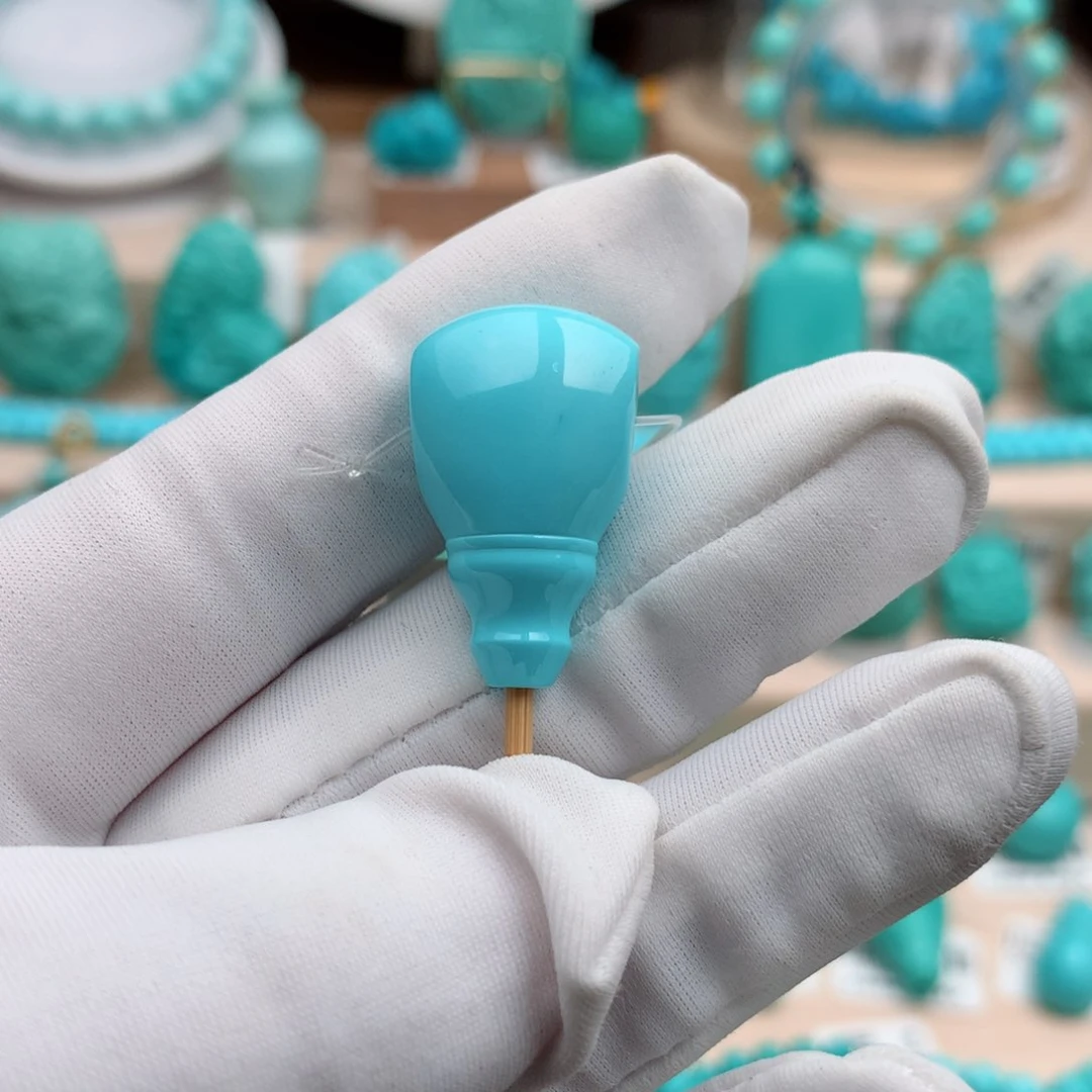 绿松石珠宝奇石未镶嵌15mm