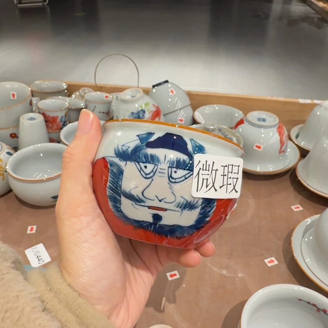 釉下手绘茶具微瑕
