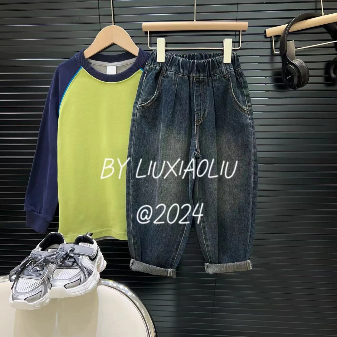杭州六小六正版BYLIUXIAOLIU韩版高货秋季儿童牛仔裤2170男童