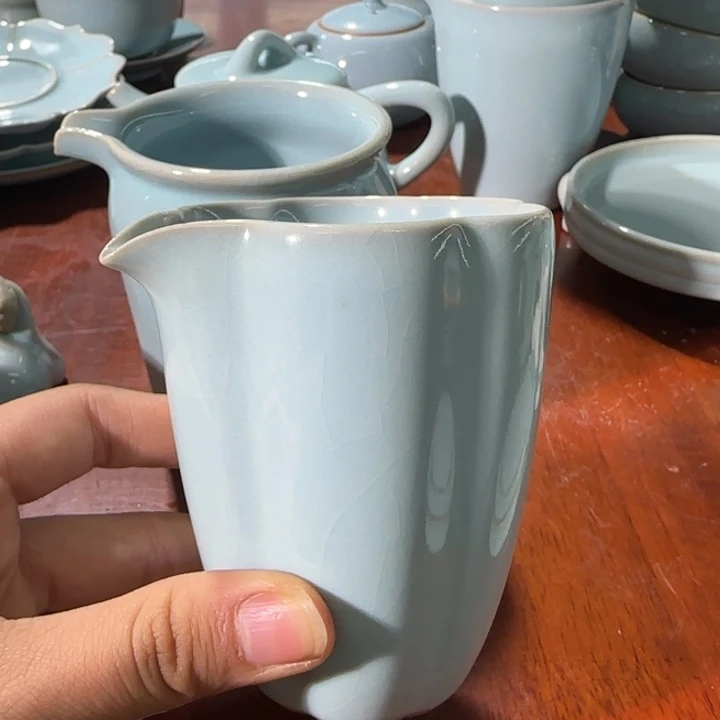 微瑕梅花公道杯天青