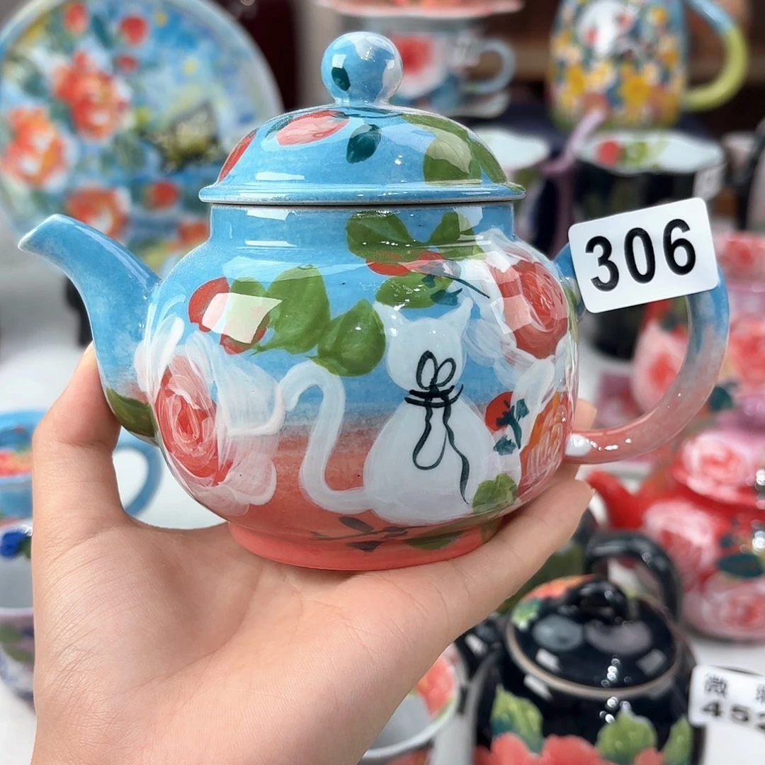 景德镇手绘高温釉下彩陶瓷茶具