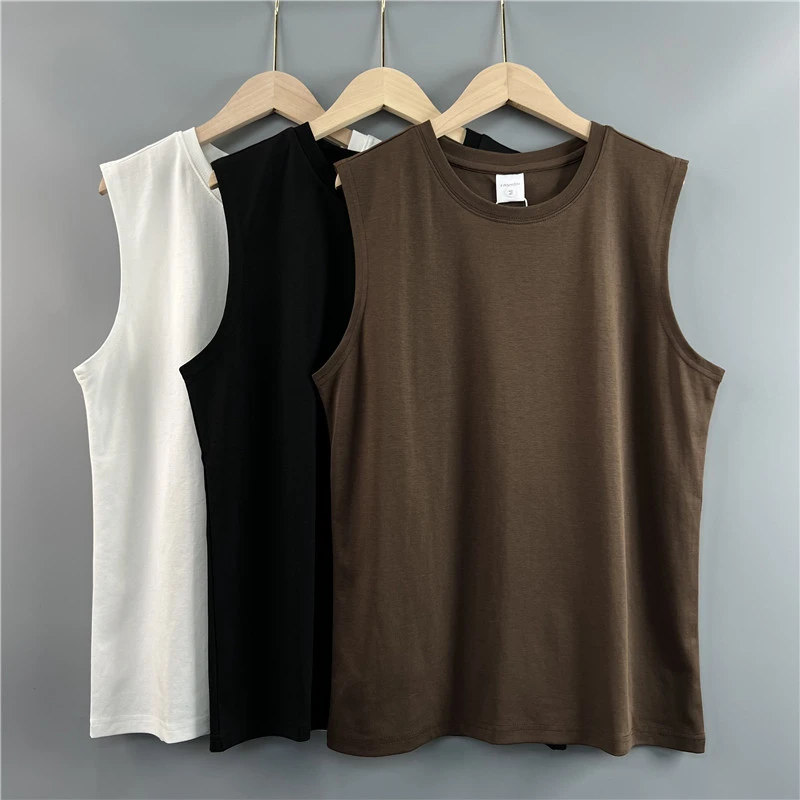 夏季背心男运动健身宽肩宽松无袖t恤坎肩外穿弹力宽松百搭汗衫棉