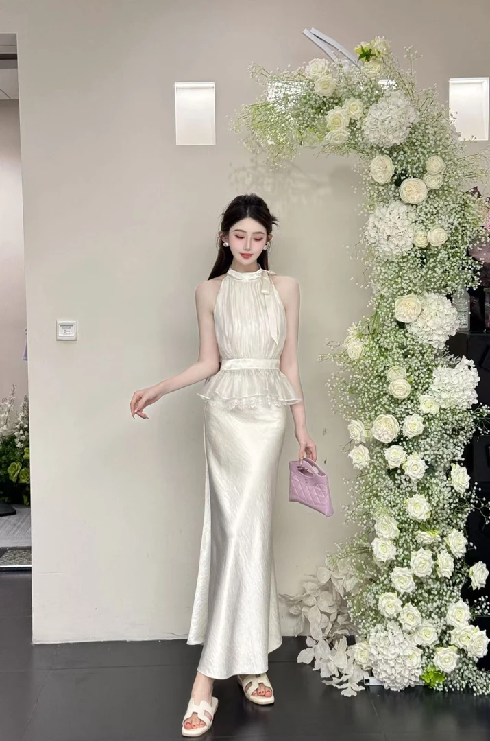 【精选优品】新款修身无袖蕾丝气质性感夏季法式套装25766+25234-1