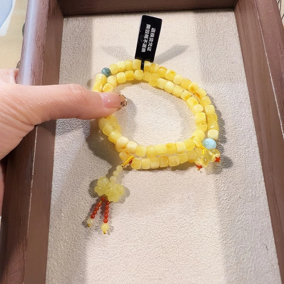 蜜蜡未镶嵌手链蜜蜡方糖