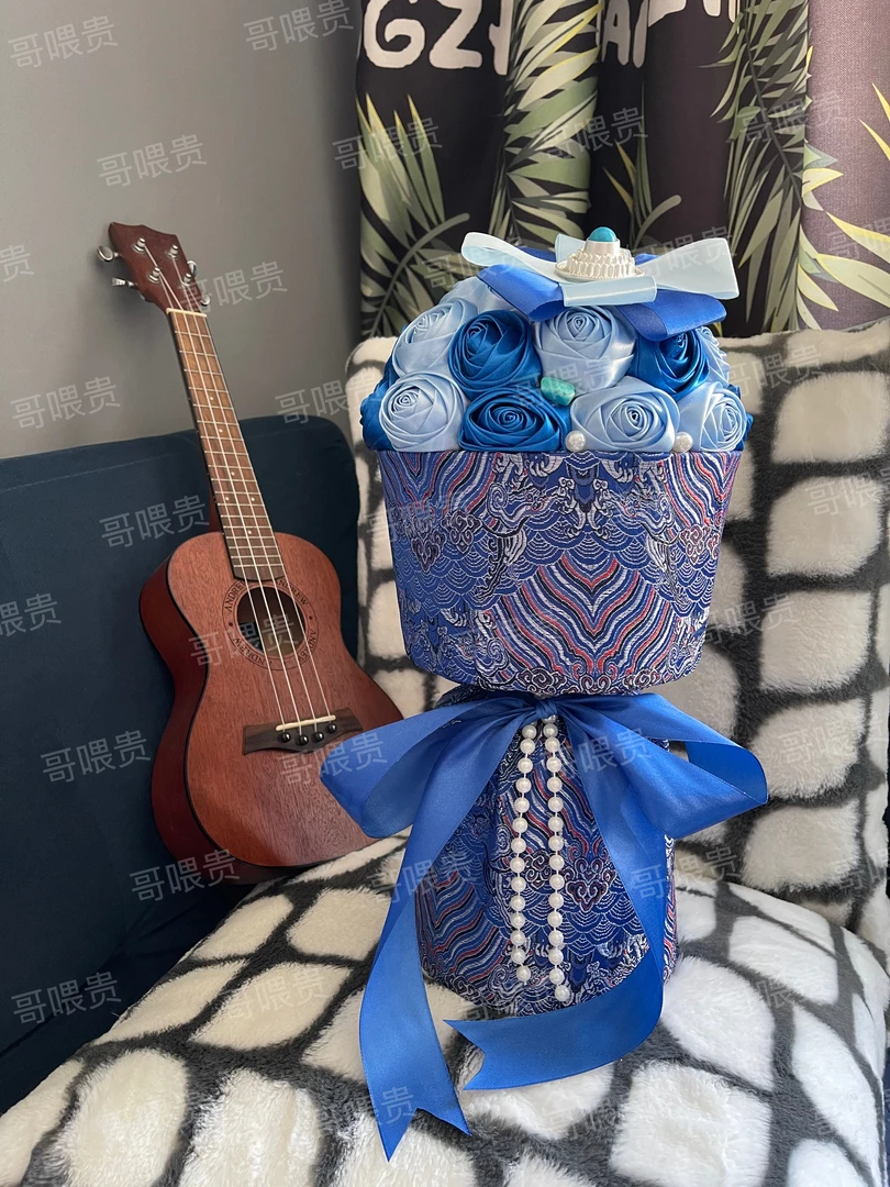 藏式丝带手工花束/民族风绸缎手工花束/材料包（西藏包邮）