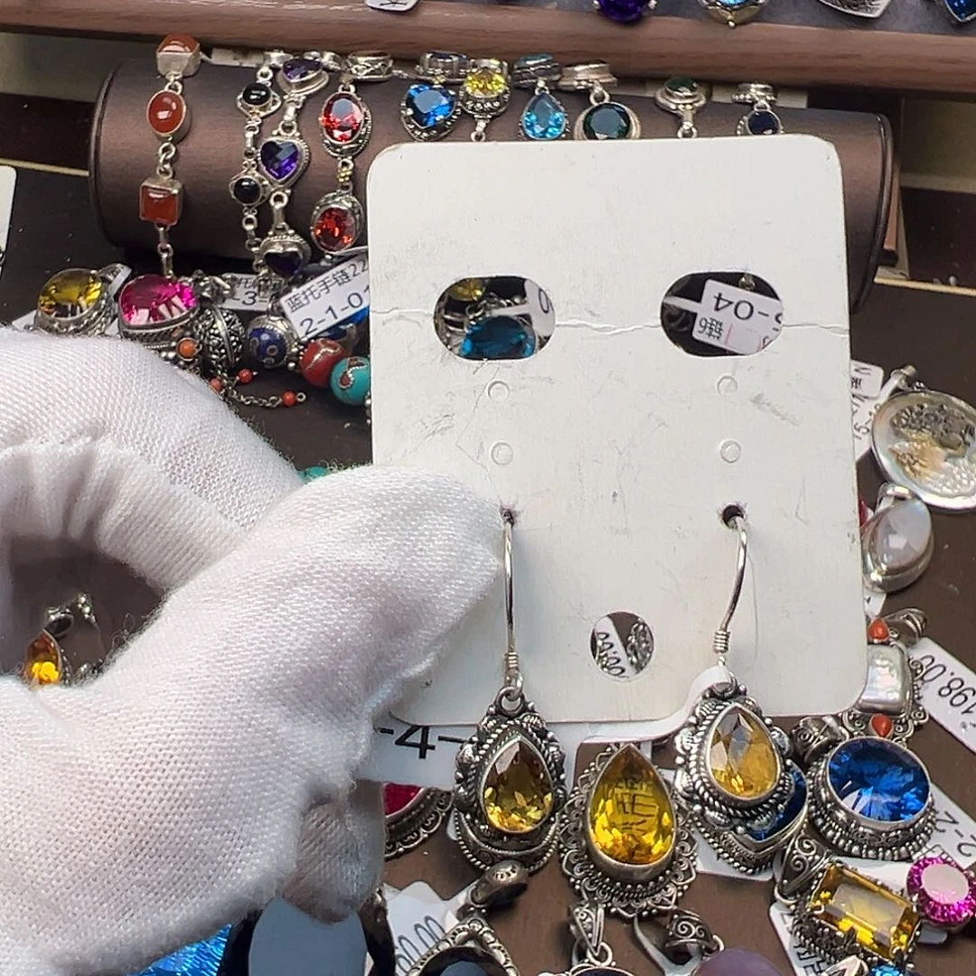 合金合金黄水复古耳环