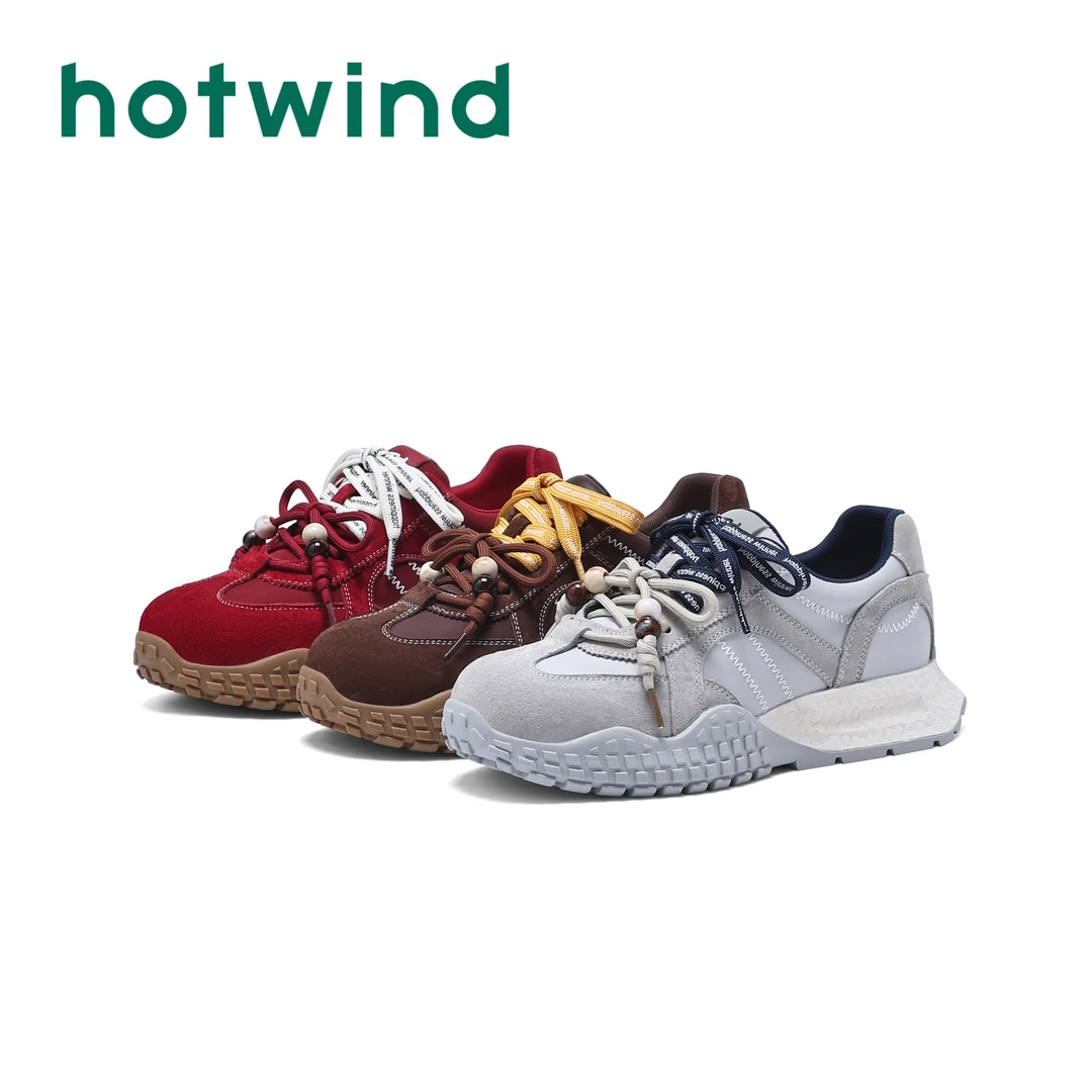 Hotwind/热风2025秋季新款百搭德训鞋女休闲韩版小众休闲阿甘鞋