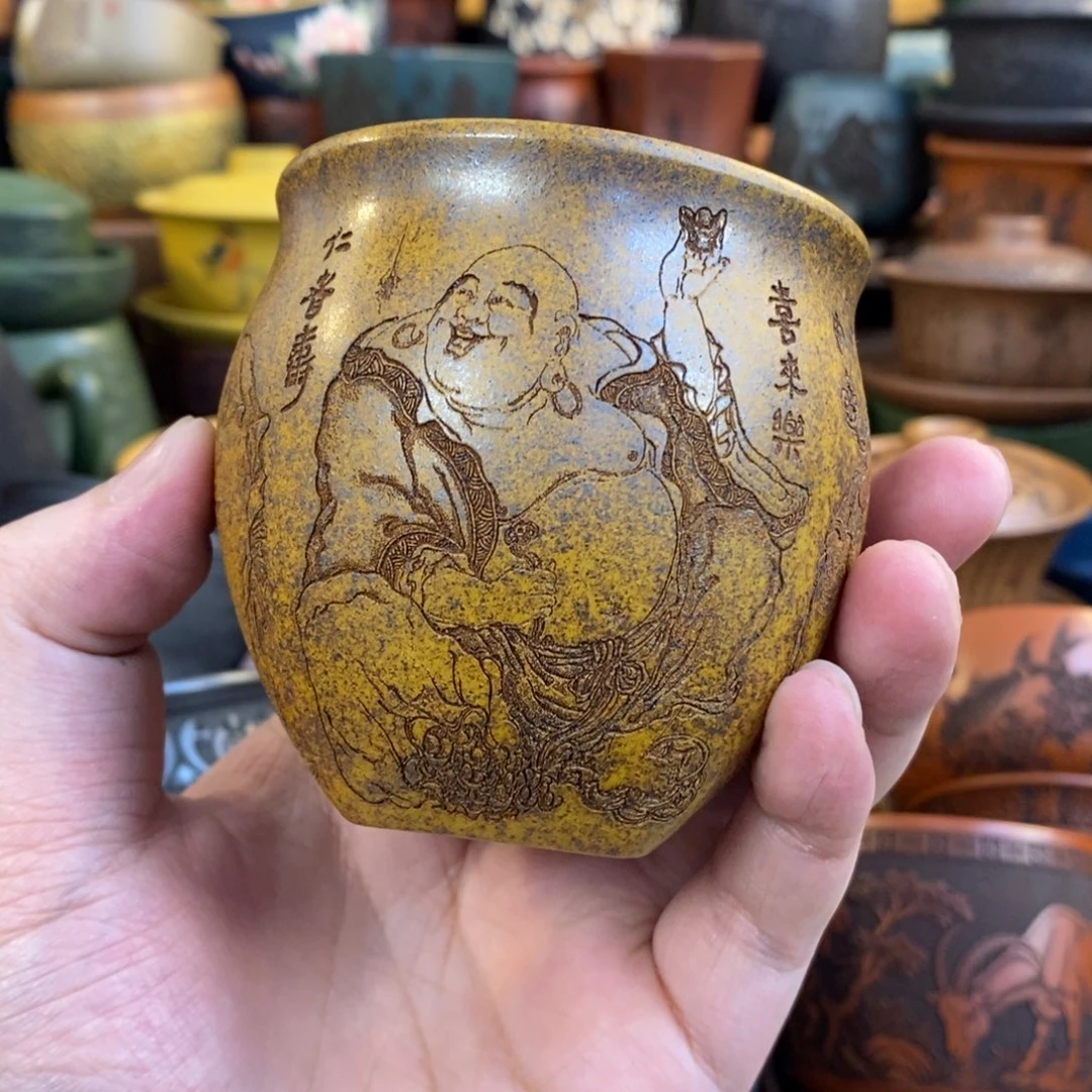 紫砂杯子宜兴全手工紫砂杯