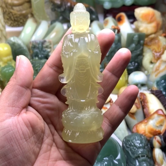 奋***年蛇纹石玉未镶嵌岫玉手把件