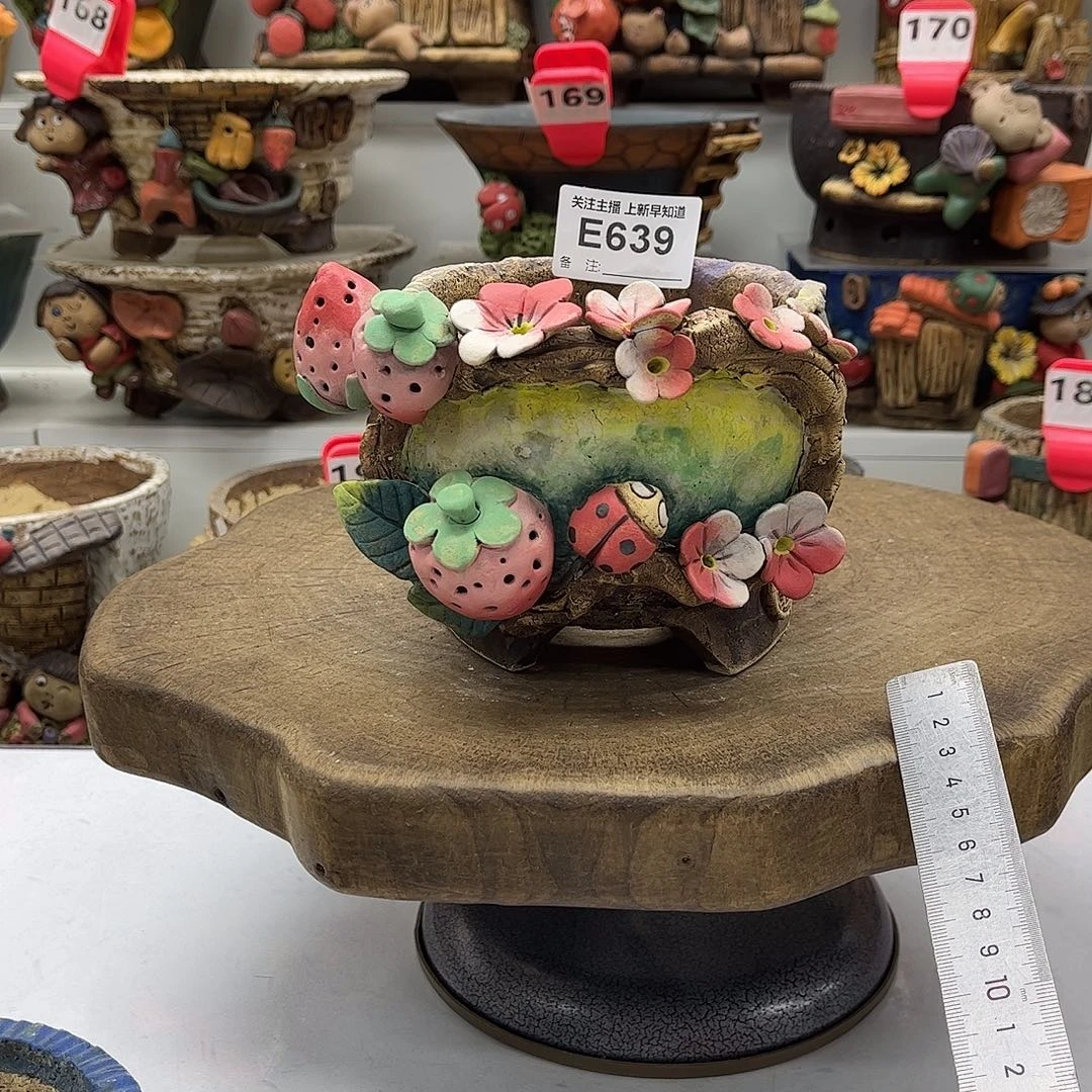 花盆639白狐花盆手捏