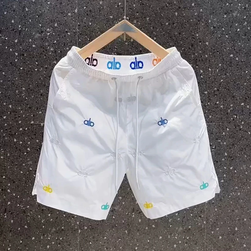 刺绣男夏季短裤潮流宽松简约薄款微弹力微弹运动时尚百搭透气沙滩