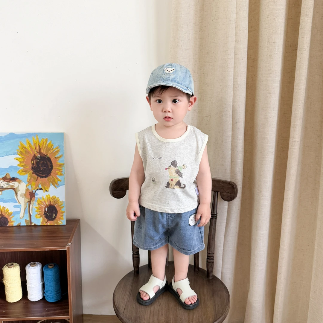 婴儿衣服男宝宝短袖T恤2025夏季薄款小童洋气外出T恤休闲短裤两件