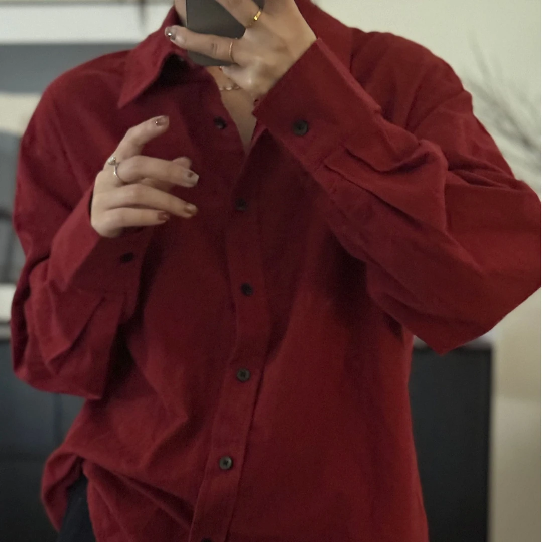 【珍珍何HD】1284定制款韩系极简翻领七扣长袖衬衫