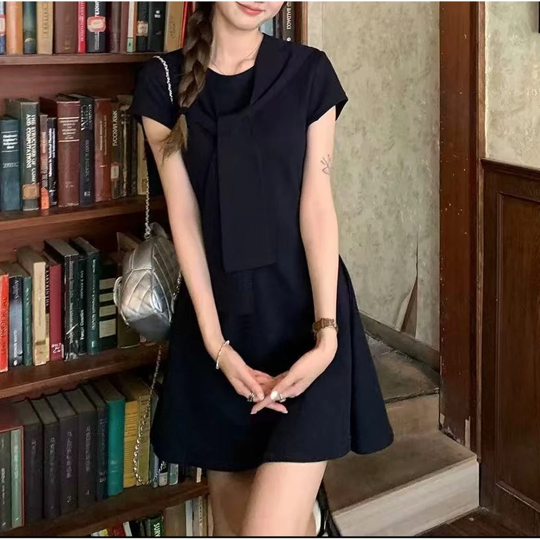 2501款-YY欧货A版大码收腰显瘦短袖连衣裙