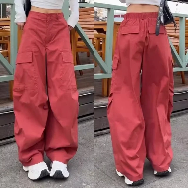 2025欧货多巴胺水洗工装裤女士时尚小个子夏季薄款速干拖地阔腿裤