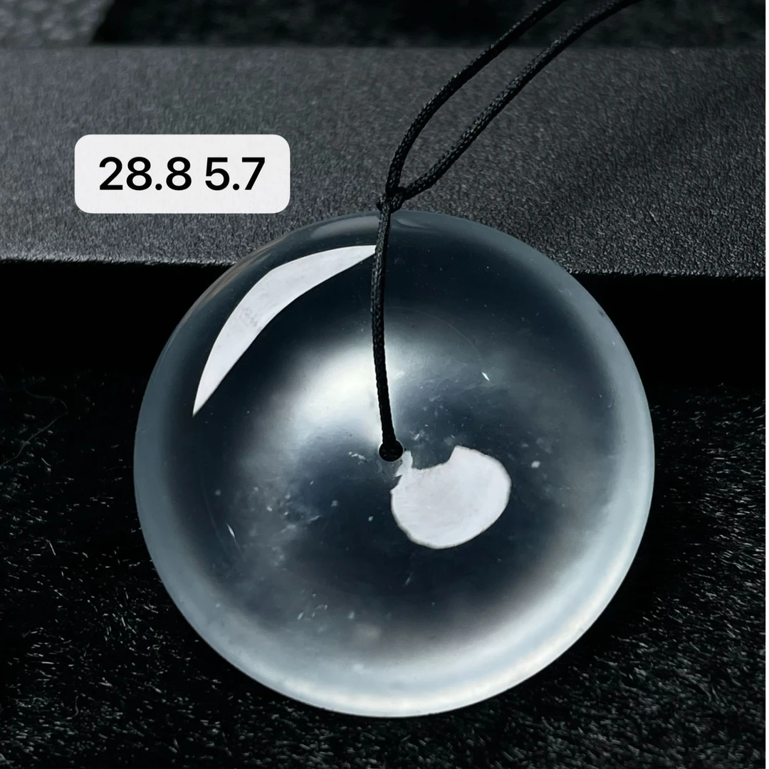 天然a货缅甸翡翠玻璃种起刚平安扣吊坠