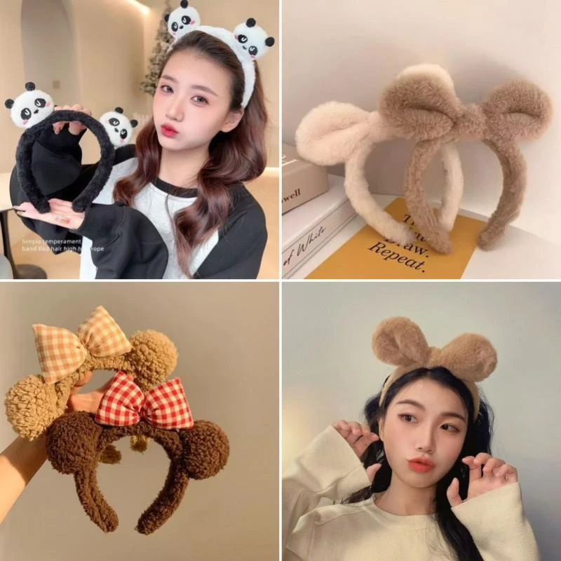 秋冬可爱发箍卡哇伊少女头扣毛绒卡通发箍甜美女生压发洗脸头箍