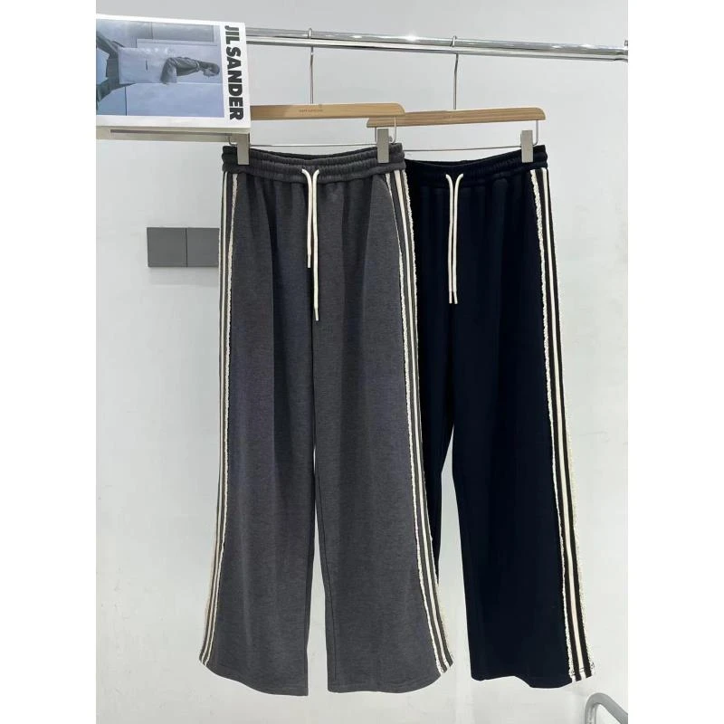 韩国首尔家蕾丝拼接拖地休闲长裤5329