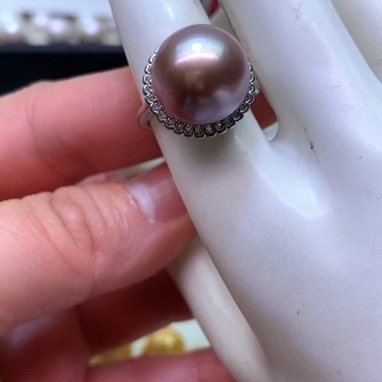 淡水珍珠耳饰银S925镶嵌