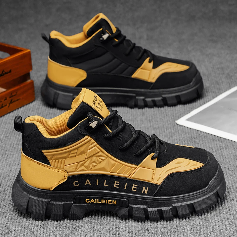 马丁靴男鞋高帮秋季英伦复古户外登山防水防滑厚底耐磨工装鞋短靴