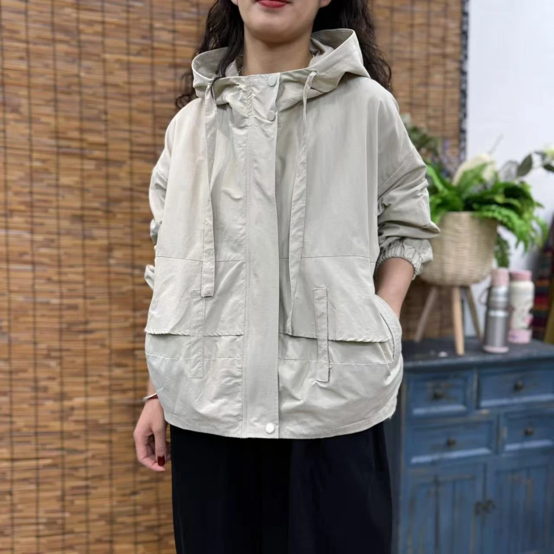 8849新款春季休闲减龄显瘦气质连帽长袖外套