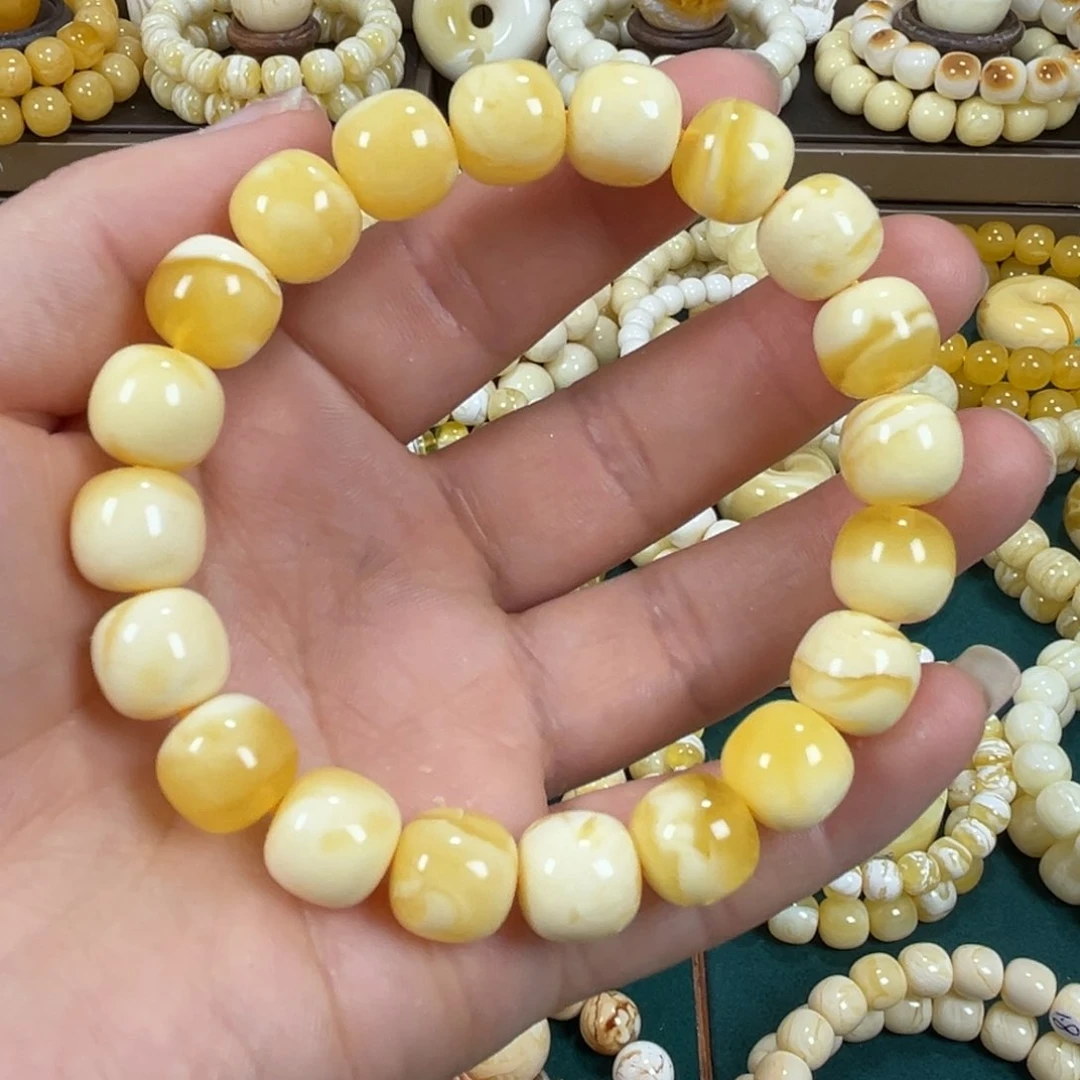 琥珀手链未镶嵌焦皮溶洞手串11mm
