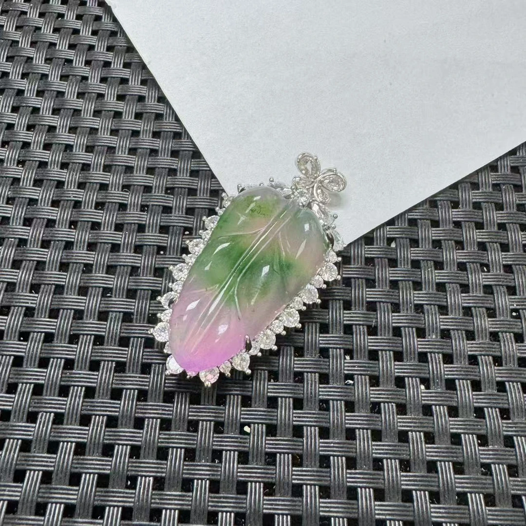 【九矿】G202春采镶嵌叶子时尚吊坠