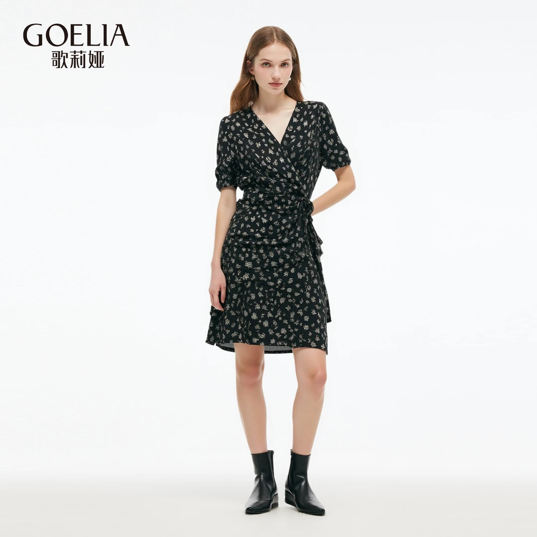 【预售】歌莉娅 夏季新品  印花连衣裙（配送头花）  1E6R4K2CA