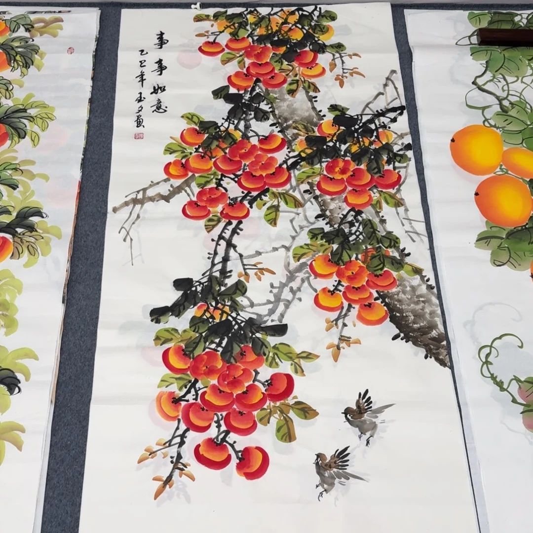 国画四尺尺寸70X140纯手绘作品