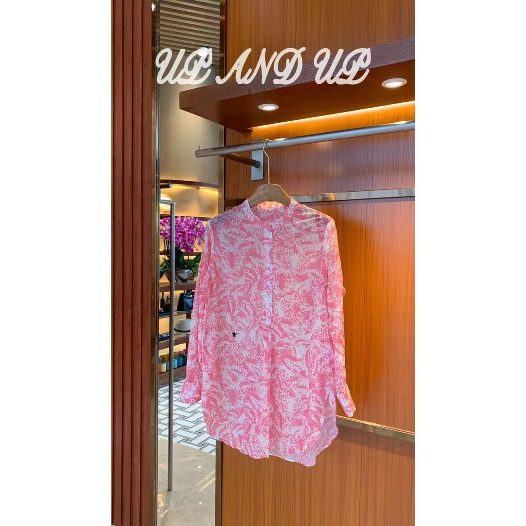 ‘粉色花园’实力推荐 时髦立领单排扣显瘦百搭长袖衬衫