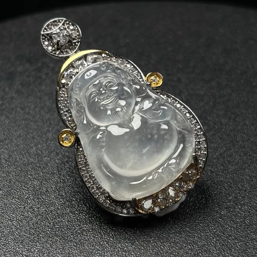 天然缅甸A货翡翠财财吊坠